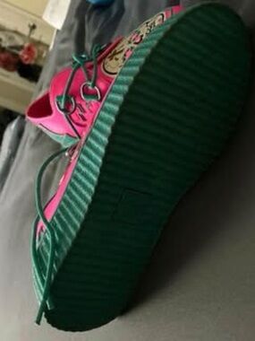 Vibrant Pink and Green Platform Sneaker - Women's Casual Shoe